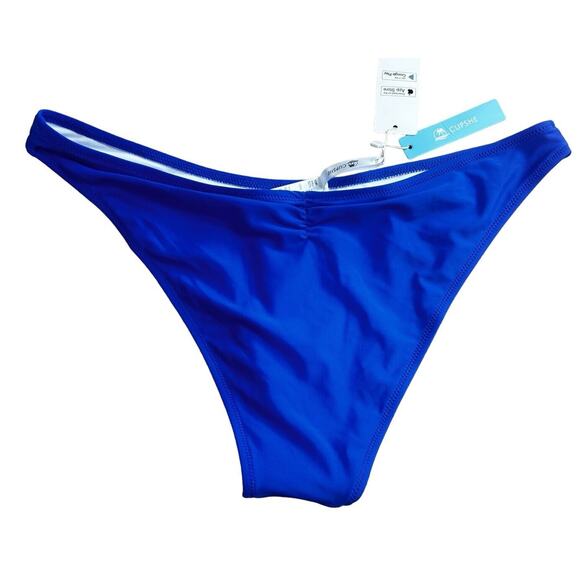 Cupshe Bright Blue Cheeky High Leg Bikini Bottom Sz XL New Swimwear Bottom - Picture 4 of 5